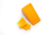 Block and Shavings of Cheddar Cheese