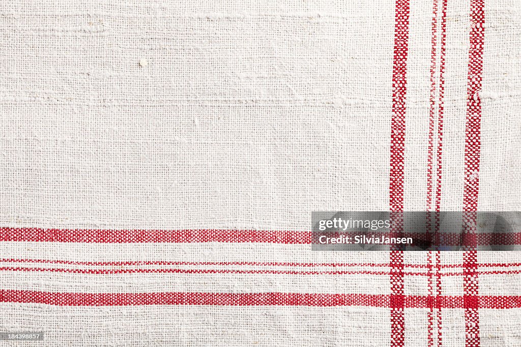 赤白 dishtowel 質感の織物