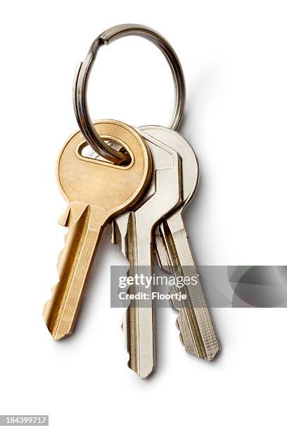 objects: keys - sleutel beveiligingsapparatuur stockfoto's en -beelden