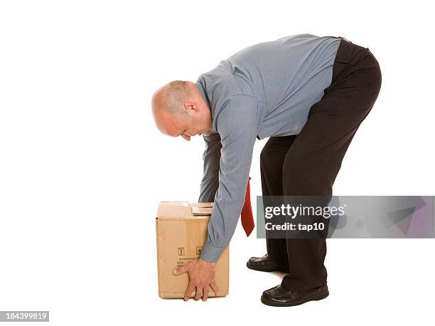 falsche hebetechniken - box lifting technique stock-fotos und bilder