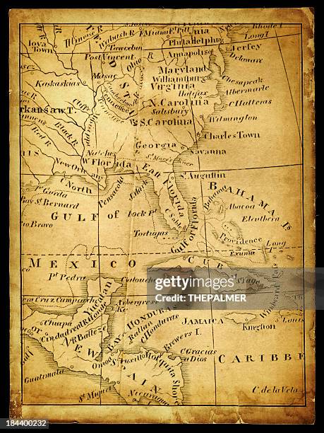 south usa, mexico and the caribbean - bermuda map stock illustrations