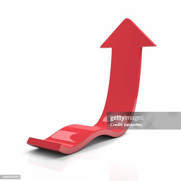 red arrow up - upward curve stock pictures, royalty-free photos & images