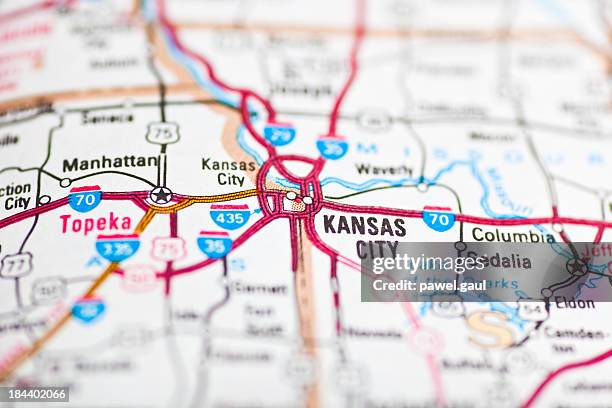 kansas city, mo map - missouri map stock pictures, royalty-free photos & images