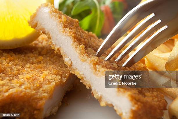 meat stills: schnitzel - cutlet stock pictures, royalty-free photos & images