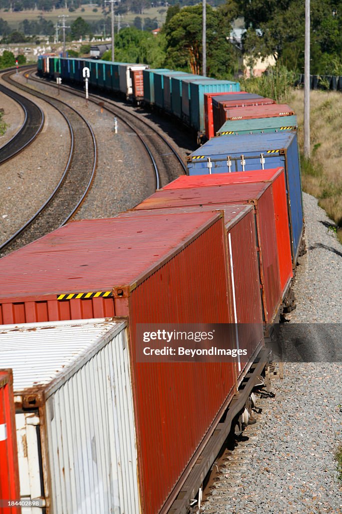 2 Container Train Multiple Multicolored Containers Of A Container Train High-Res Stock ...