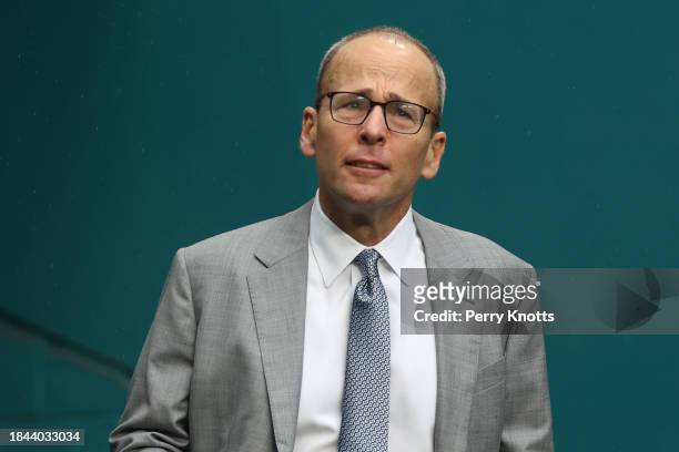 New England Patriots president Jonathan Kraft walks on the field against the Miami Dolphins prior to the game at Hard Rock Stadium on January 9, 2022...