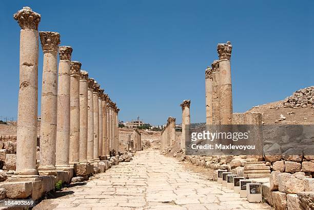 jerash ancient city - ruin stock pictures, royalty-free photos & images