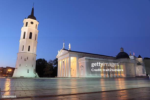 cathedral square in vilnius - vilnius stock pictures, royalty-free photos & images