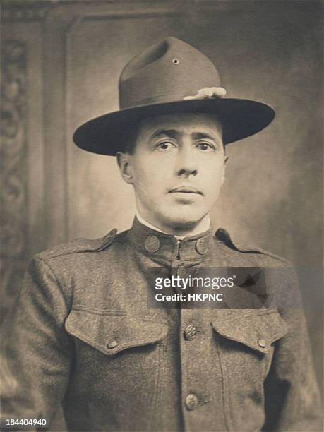 wwi, world war one, portrait of us enlisted army soldier - world war i stock pictures, royalty-free photos & images