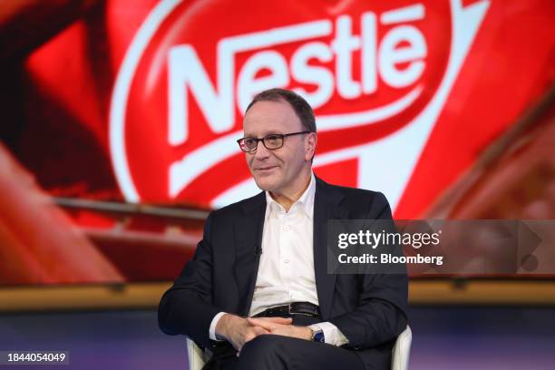 Mark Schneider, chief executive officer of Nestle SA, during a Bloomberg Television interview in London, UK, on Wednesday, Dec. 13, 2023. Schneider...