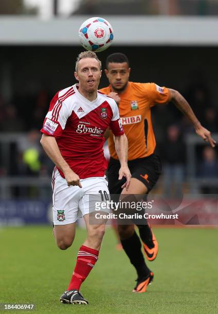 Brett Omerod of Wrexham looks to attack during the Skrill Conference Premier match between Barnet and Wrexham AFC at The Hive Stadium on October 13,...
