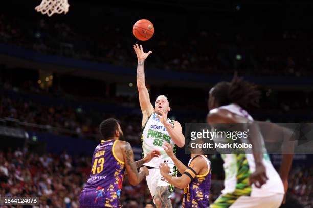 Mitchell Creek of the Phoenix passes during the round 10 NBL match between Sydney Kings and South East Melbourne Phoenix at Qudos Bank Arena, on...