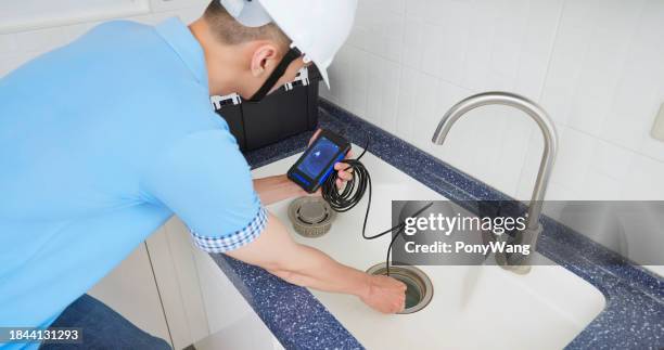 home endoscope inspection camera - drain camera stock pictures, royalty-free photos & images