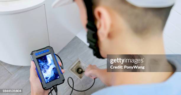 home endoscope inspection camera - riool stockfoto's en -beelden