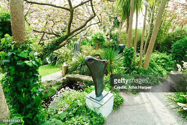 barbara hepworth sculpture museum, st. ives. - st ives cornwall stock pictures, royalty-free photos & images