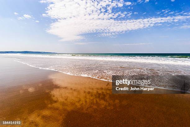 bude beach, devon, uk - bude cornwall stock pictures, royalty-free photos & images