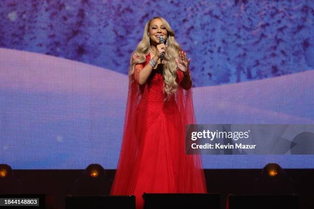 Mariah Carey performs during her "Merry Christmas One And All!" at Madison Square Garden on December 09, 2023 in New York City.