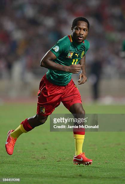 Jean Makoun of Cameroon in action during the FIFA 2014 World Cup qualifier at the Stade Olympique de Radès on October 13, 2013 in Rades, Tunisia.