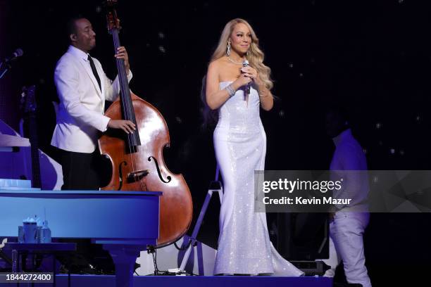 Mariah Carey performs during her "Merry Christmas One And All!" at Madison Square Garden on December 09, 2023 in New York City.