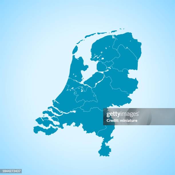 stockillustraties, clipart, cartoons en iconen met netherlands map - kaart nederland