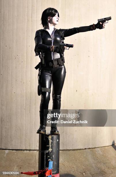 Comic Con attendee poses at New York Comic Con 2013 at Jacob Javits Center on October 13, 2013 in New York City.