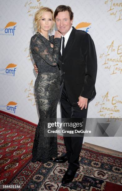 Actress Janet Jones Gretzky and Wayne Gretzky attend the 10th Annual Alfred Mann Foundation Gala at 9900 Wilshire Blvd on October 13, 2013 in Beverly...