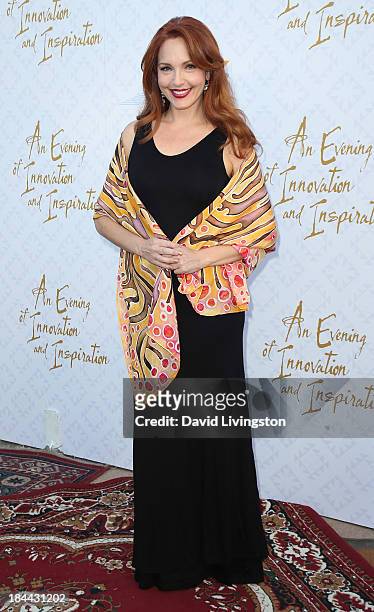 Actress Amy Yasbeck attends the 10th Annual Alfred Mann Foundation Gala in the Robinsons-May Lot on October 13, 2013 in Beverly Hills, California.