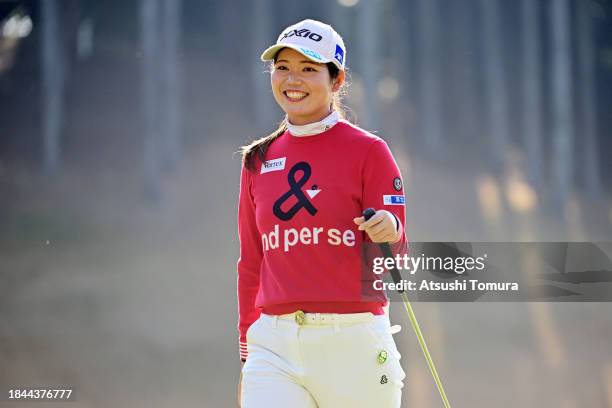 Kokona Sakurai of Japan smiles during first round of Hitachi 3Tours Championship at Taihei Country Club on December 10, 2023 in Narita, Chiba, Japan.