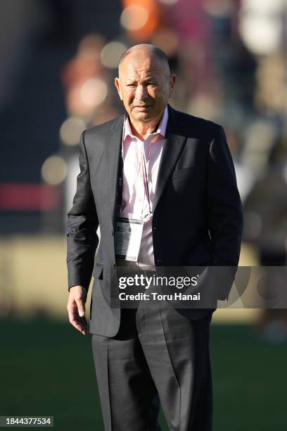 Eddie Jones, Director of rugby of Suntory Sungoliath, is seen prior to the NTT Japan Rugby League One match between Kubota Spears Funabashi Tokyo Bay...