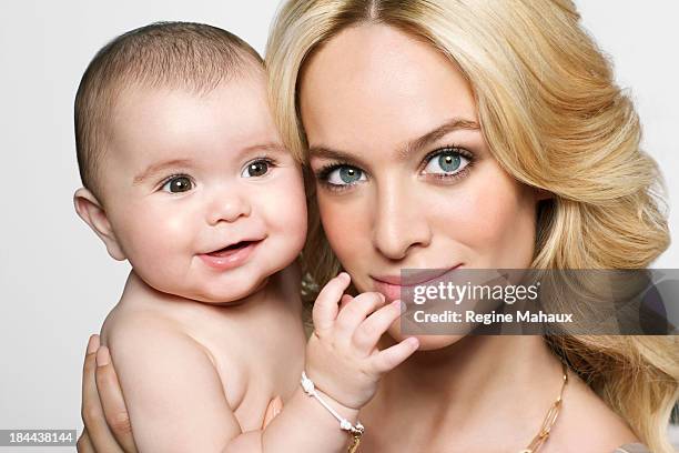 Jade Foret and her daughter Liva are photographed for Gala France on May 16, 2013 in Paris, France.