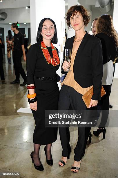 Rose Apodaca and Raquel Elfassi attend The Mistake Room's Benefit Auction on October 13, 2013 in Los Angeles, California.