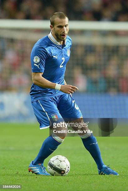 Lorenzo De Silvestri of Italy in action during the FIFA 2014 world cup qualifier between Denmark and Italy on October 11, 2013 in Copenhagen, Denmark.
