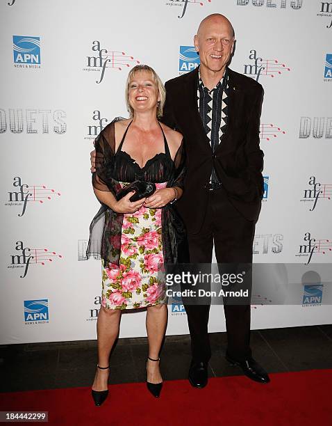 Doris Garrett and Peter Garrett pose at the 4th Annual Duets Gala concert at the Capitol Theatre on October 14, 2013 in Sydney, Australia.