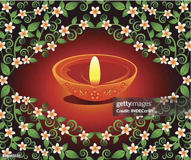 diwali celebration - table lamp stock illustrations