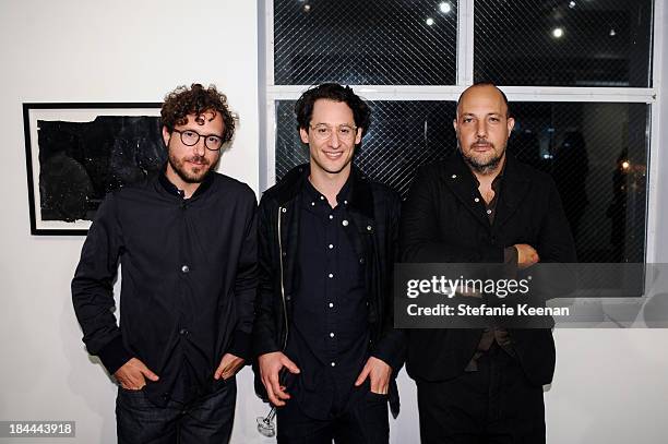 Aram Moshayedi, Jordan Wolfson and Stefan Simchowit attend The Mistake Room's Benefit Auction on October 13, 2013 in Los Angeles, California.