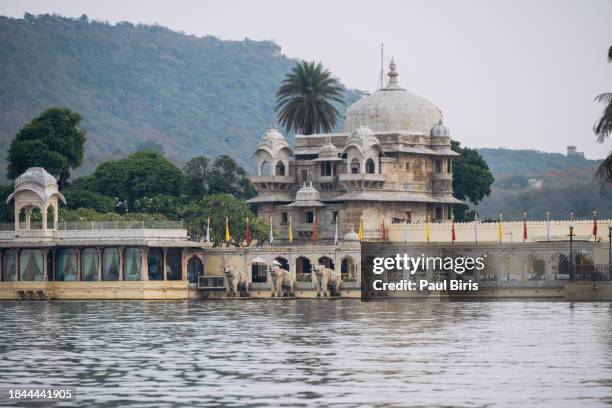jag mandir palace (lake garden palace), lake pichola, udaipur, india - udaipur palace stock-fotos und bilder