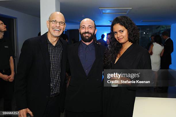 Charles Mostov, Piero Golia and Nicole Miller attend The Mistake Room's Benefit Auction on October 13, 2013 in Los Angeles, California.