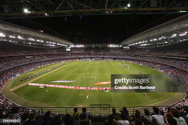 General view during the round one A-League match between the Melbourne Victory and the Melbourne Heart at Etihad Stadium on October 12, 2013 in...