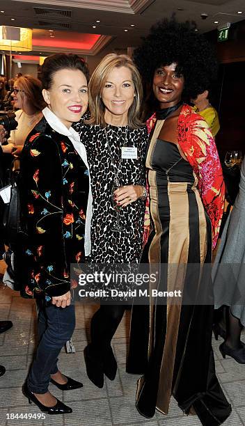 Guest, Mary Nightingale and Waris Dirie attend the 58th Women of the Year lunch at the InterContinental Park Lane Hotel on October 14, 2013 in...