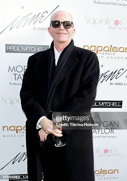 Greg Lavoi attends the Greg Lavoi spring 2014 runway presentation at Kyoto Gardens on October 13, 2013 in Los Angeles, California.