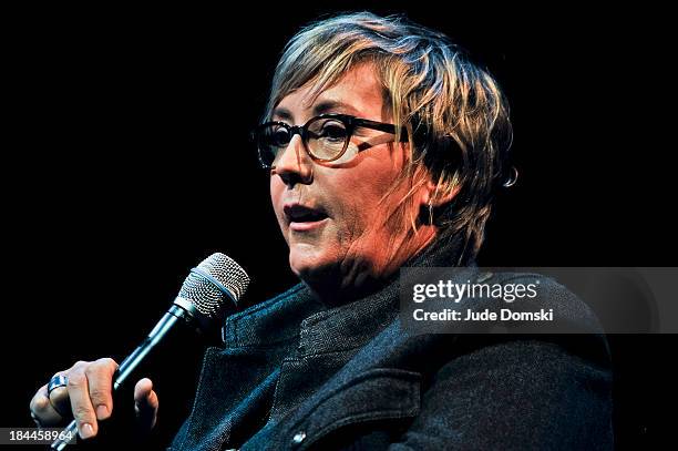 Pixar Producer Kori Rae on stage at Hopkins Center Spaulding Auditorium during "A Tribute to Pixar" on October 13, 2013 in Hanover, New Hampshire.