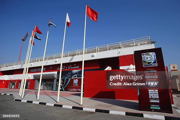 General view of the Al-Rashid stadium ahead of the FIFA U-17 World Cup UAE 2103 on October 14, 2013 in Dubai, United Arab Emirates.