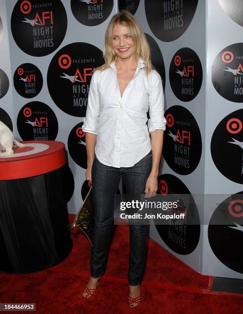 Actress Cameron Diaz arrives at the AFI Night at the Movies presented by TARGET at the Arclight Theater on October 1, 2008 in Hollywood, California.