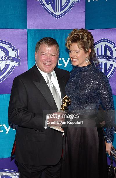 William Shatner and wife Elizabeth during 2005 InStyle/Warner Bros. Golden Globes Afterparty - Arrivals at Beverly Hills Hilton in Beverly Hills,...