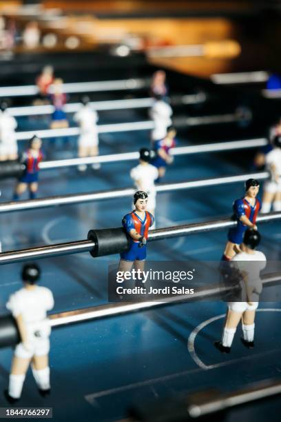 close-up of foosball table player - table football stock pictures, royalty-free photos & images