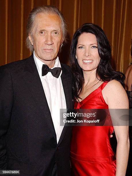 David Carradine and wife Annie Bierman during 57th Annual Directors Guild Awards - Arrivals at Beverly Hilton Hotel in Beverly Hills, California,...