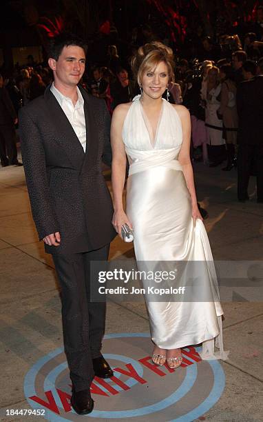 Alison Krauss and husband during 2004 Vanity Fair Oscar Party at Mortons in Beverly Hills, California, United States.