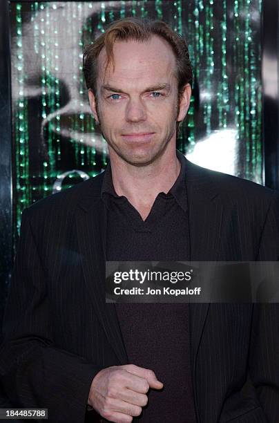 Hugo Weaving during "The Matrix Reloaded" Premiere - Arrivals at The Mann Village Theater in Westwood, California, United States.