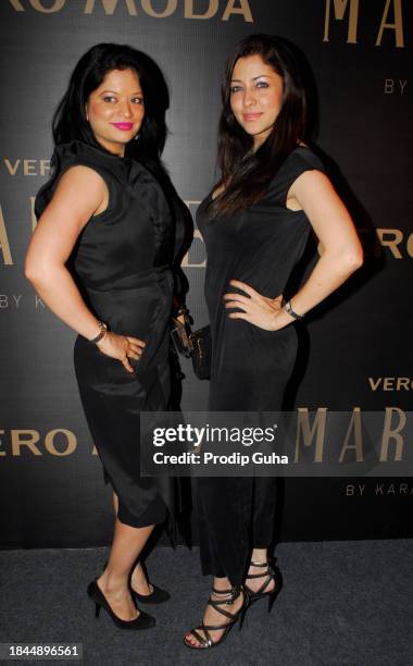 Arzoo Govitrikar and Aditi Govitrikar attend the launch of Vero Moda collection Marquee by Karan Johar on September 19,2014 in Mumbai, India