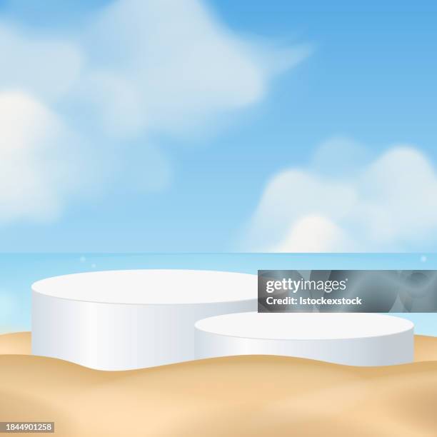 3d background products minimal podium scene with the geometric platform. - beach clean stock illustrations